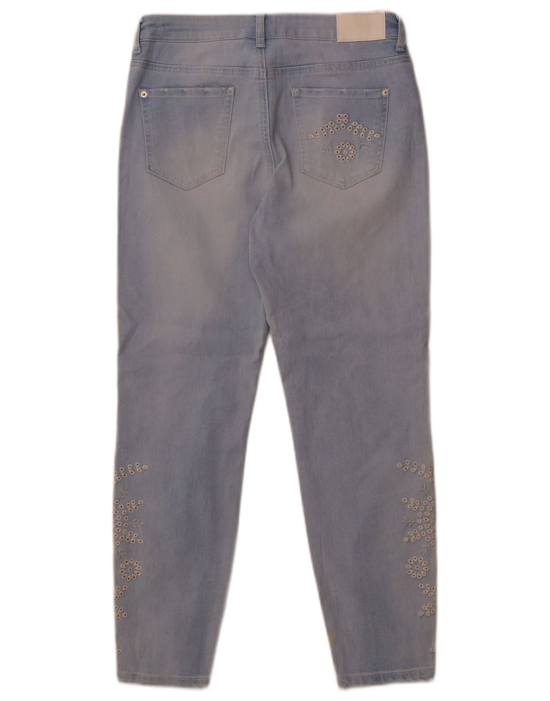 Desigual Damen Slim Jeans W31 L26 Blau geblümte Baumwolle