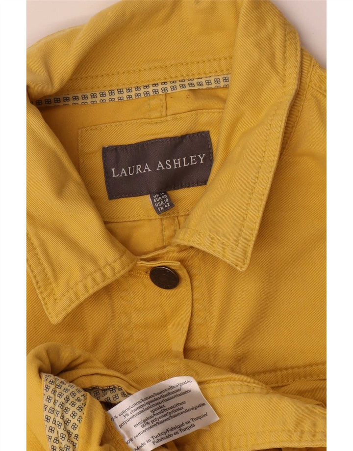 Laura Ashley Damen Crop Übergroße Jeansjacke UK 14 Große gelbe Baumwolle
