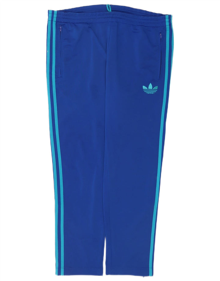 Adidas Herren-Trainingshose aus mittelblauem Polyester
