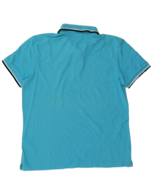 Diadora Herren-Poloshirt, große blaue Baumwolle
