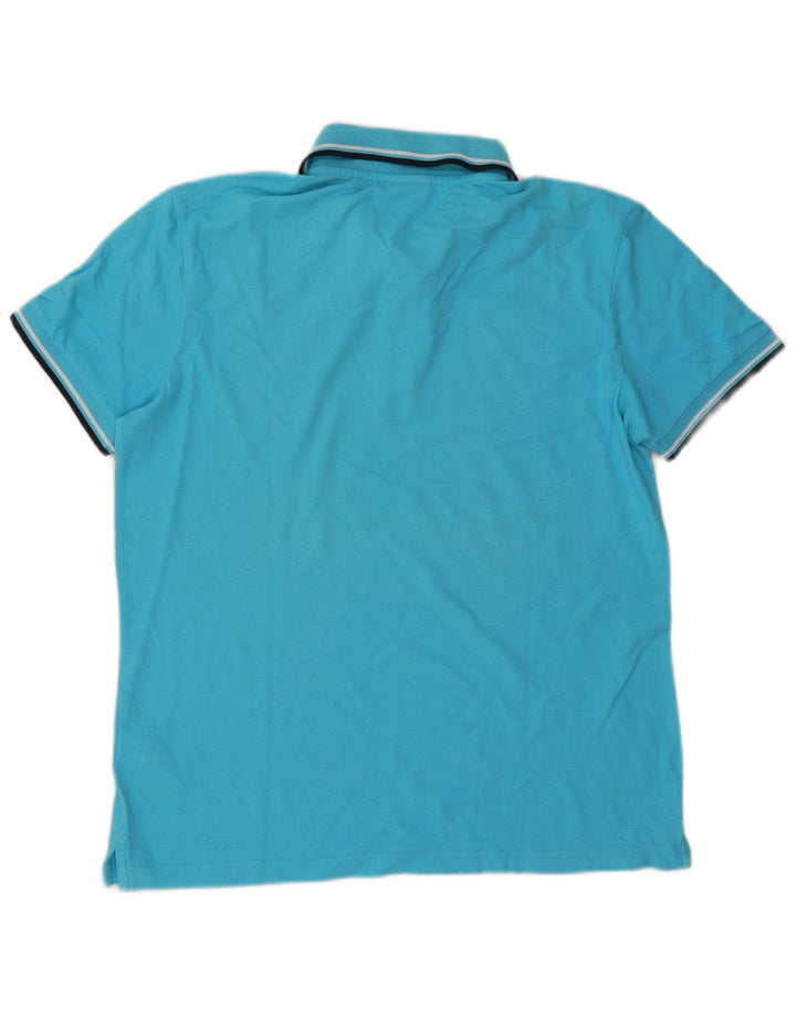 Diadora Herren-Poloshirt, große blaue Baumwolle