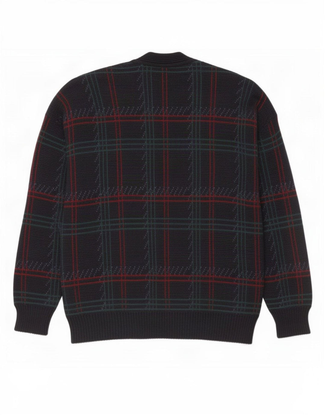 Vintage Herren Cardigan Pullover Groß Marineblau Kariert