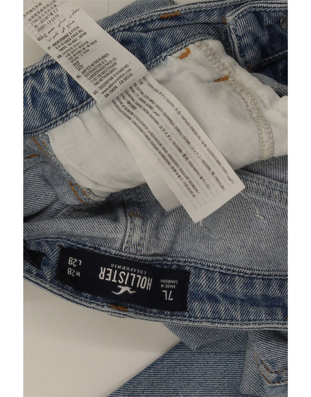 Hollister Damen Slim Jeans US 7 Medium W28 L29 Blaue Baumwolle