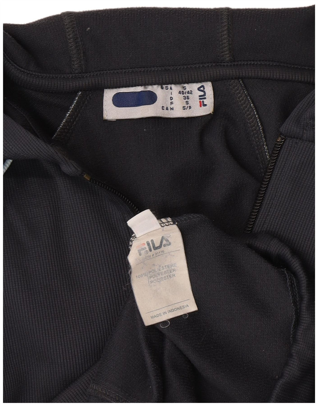 Fila Damen Zip Hoodie Pullover IT 40/42 Small Marineblau Polyester