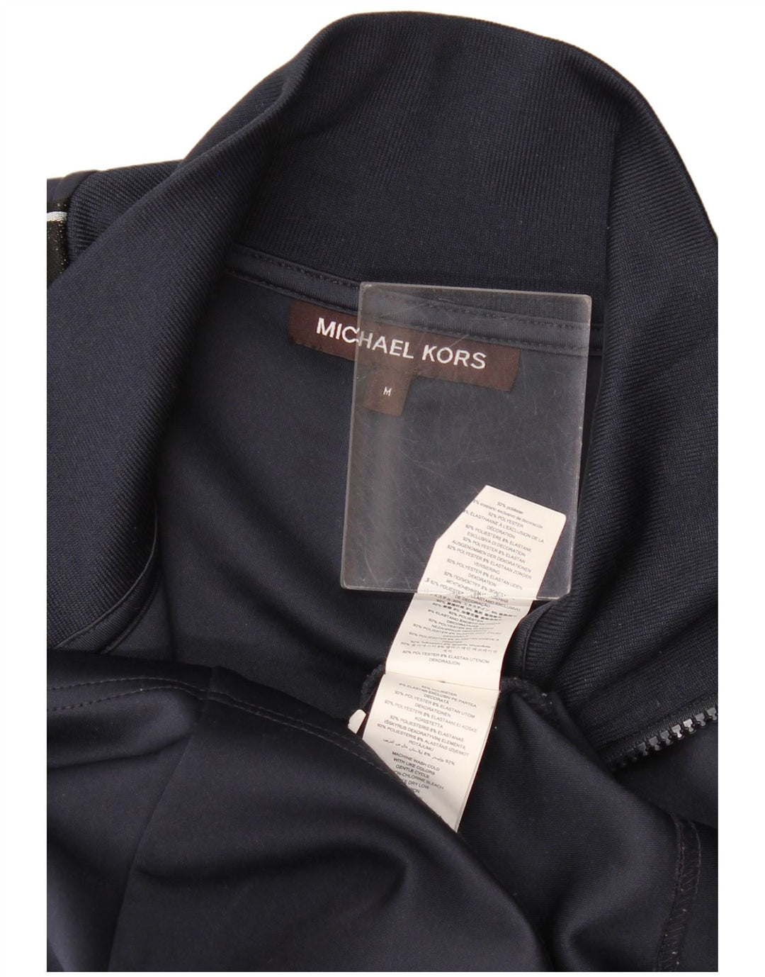 Michael Kors Herren-Trainingsanzugoberteil mit Grafik, mittleres marineblaues Polyester
