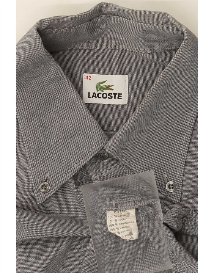 Lacoste Herrenhemd Größe 42 Große graue Baumwolle