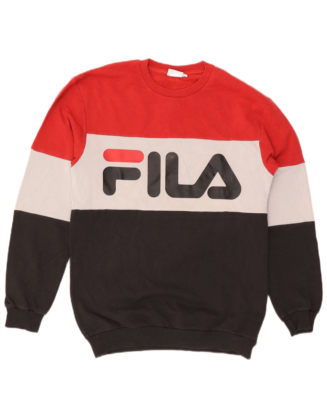 Fila Herren Grafik-Sweatshirt-Pullover XS Mehrfarbige Colourblock-Baumwolle
