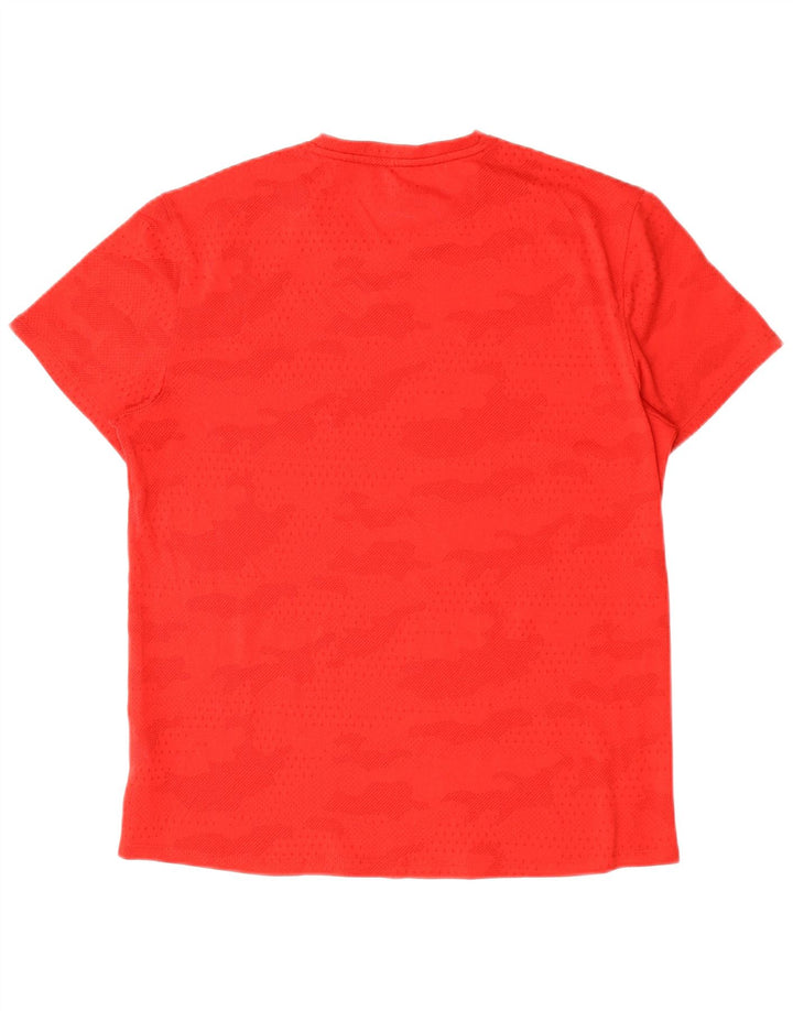 Reebok Herren T-Shirt Top Mittelrotes Camouflage-Polyester