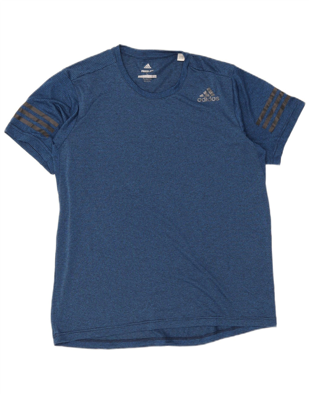 Adidas Herren Climacool T-Shirt Top Large Marineblau Nadelstreifen