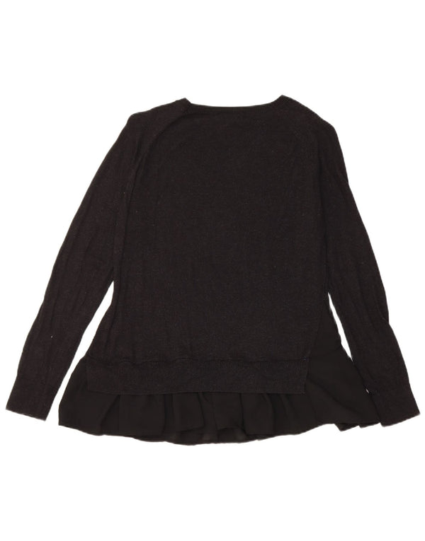 Topshop Damen-Pullover mit U-Boot-Ausschnitt, UK 6, XS, Schwarz, Polyester