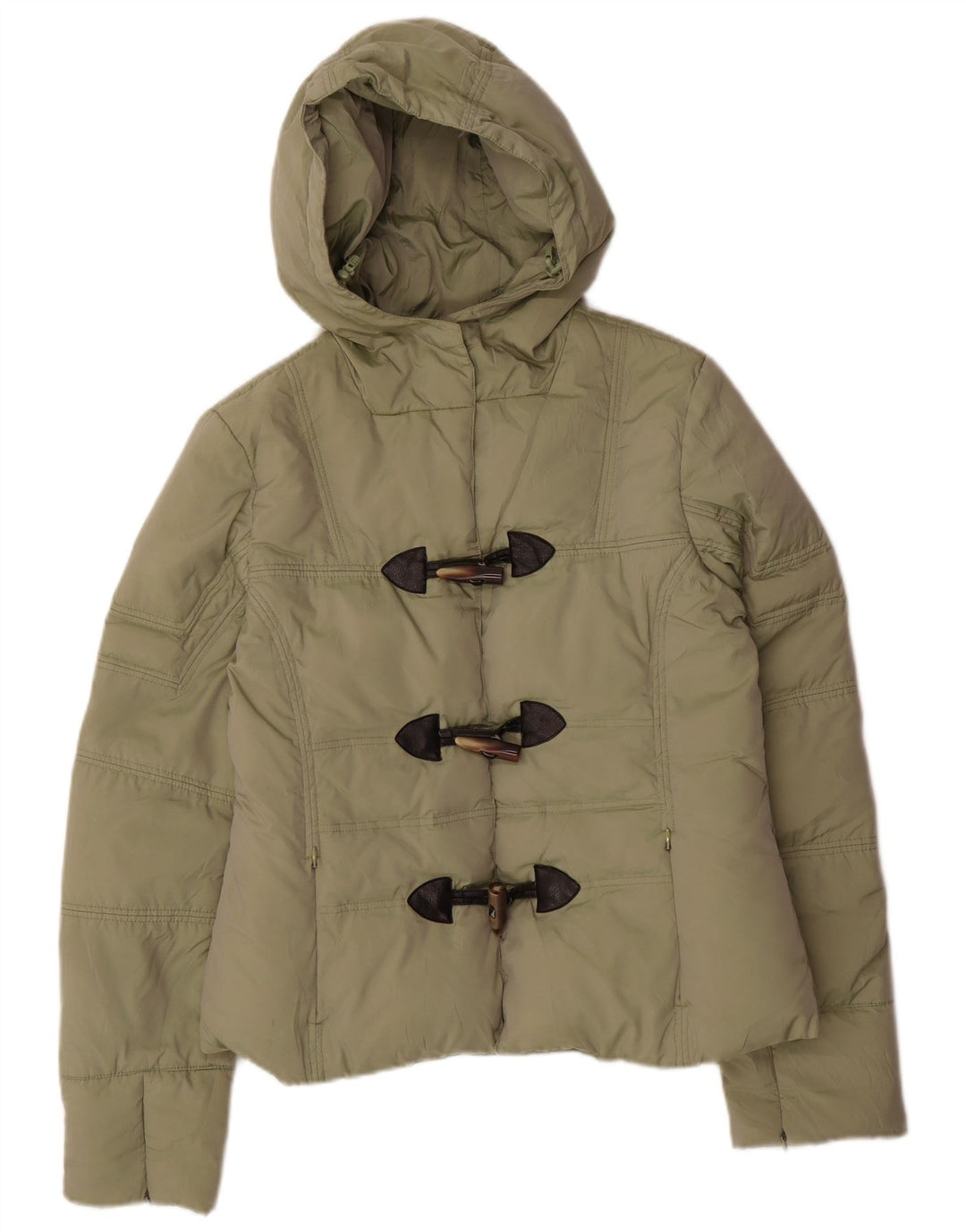 Wattierte Jacke mit Kapuze für Damen von Maui and Sons, UK 16, Größe L, Khaki, Polyamid