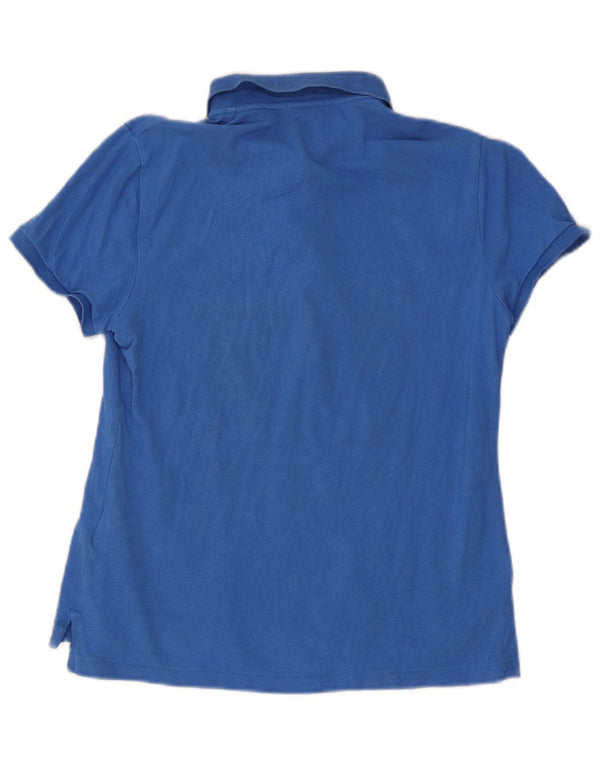 Polo Ralph Lauren Damen Skinny Fit Hemd UK 14 Große blaue Baumwolle