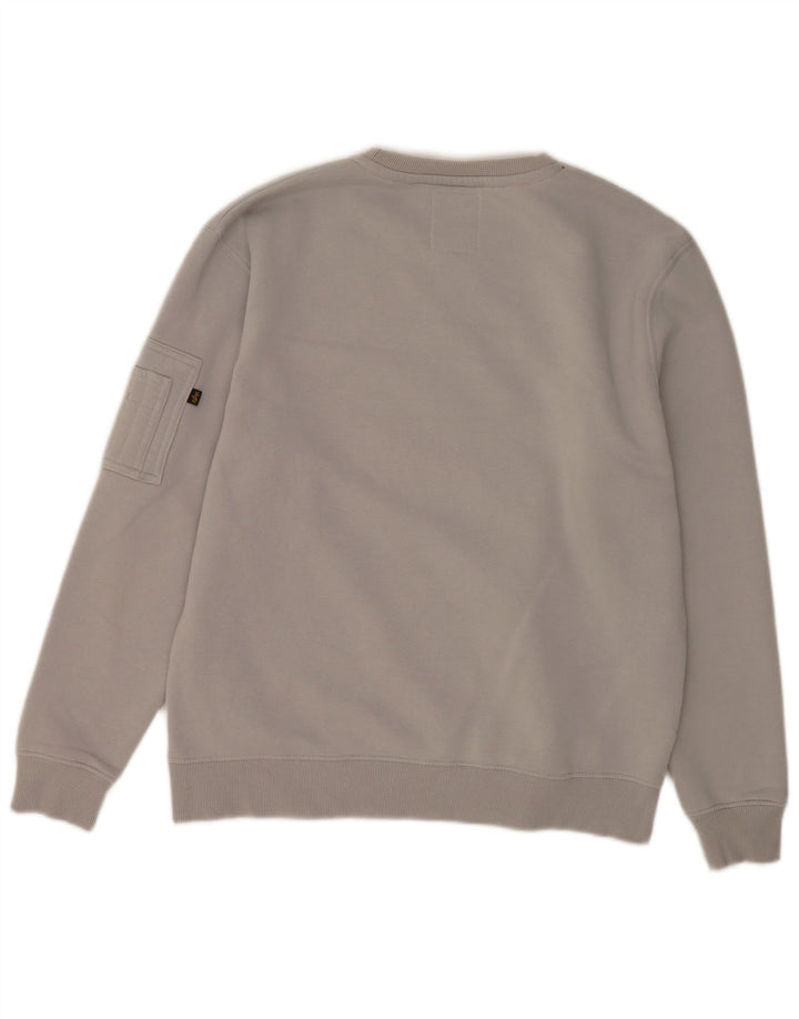 Alpha Industries Herren-Sweatshirt mit Grafik, groß, graue Baumwolle