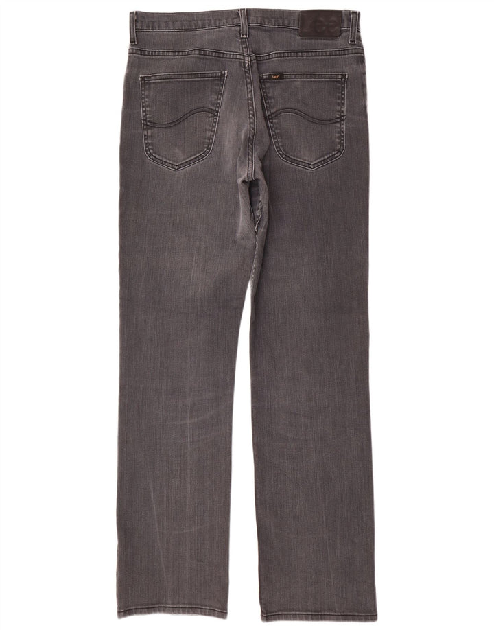 Lee Herren Brooklyn Straight Jeans W34 L34 Graue Baumwolle
