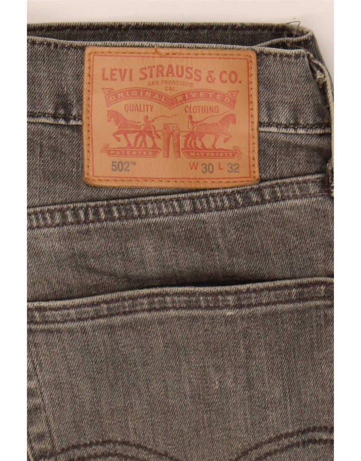 Levi's Herren 502 Tapered Jeans W30 L32 Graue Baumwolle