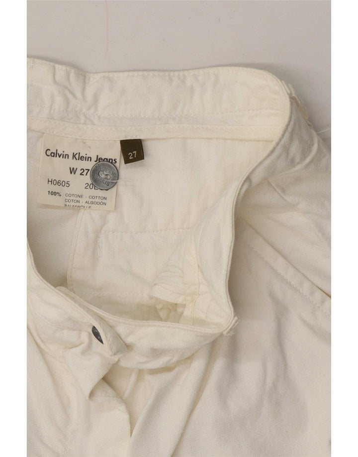 Calvin Klein Damen Chinoshorts W27 Small Weiße Baumwolle