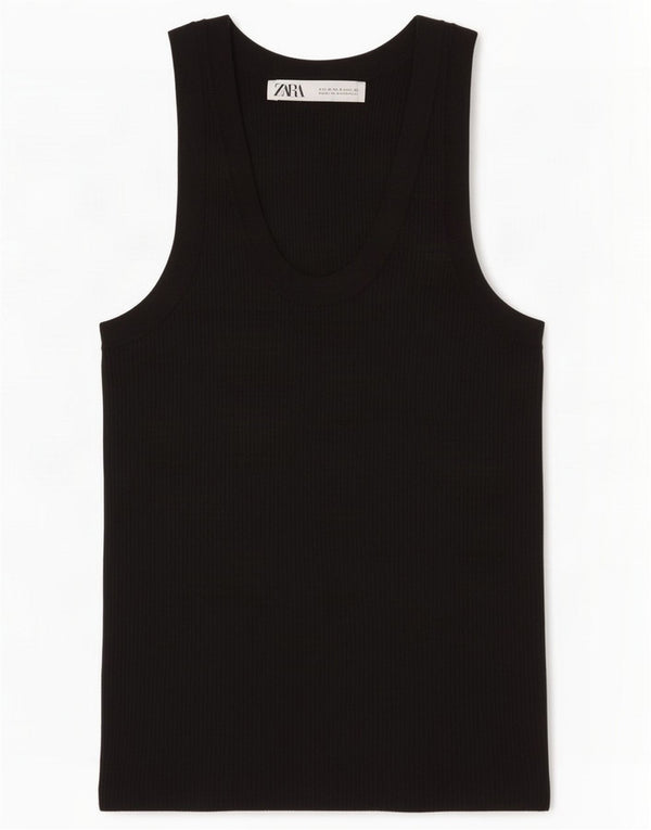 Zara Damen Weste Top UK 8 Small Schwarz