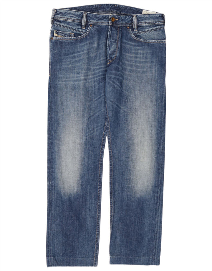 Diesel Herren Poiak Straight Jeans W33 L30 Blaue Baumwolle