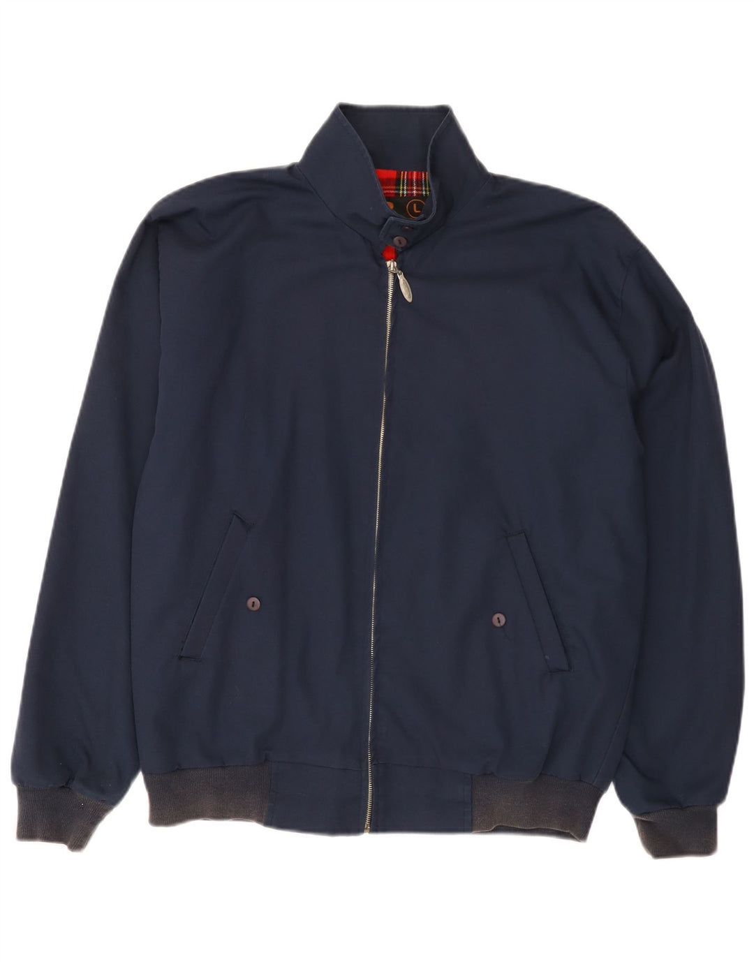 Three Stroke Herren Bomberjacke UK 40 Große marineblaue Baumwolle