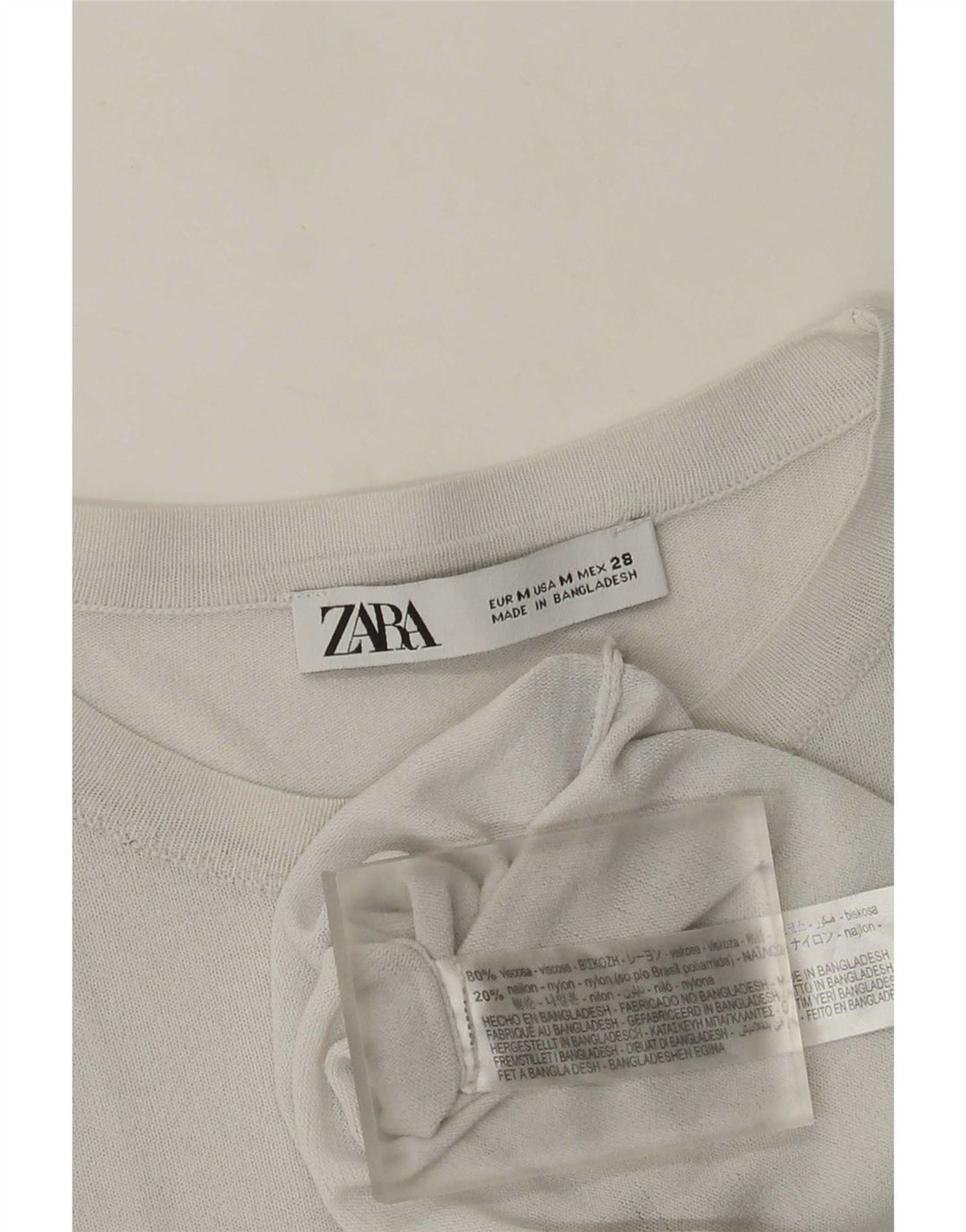 Zara Damen Top Langarm UK 12 Mittelgraue Viskose