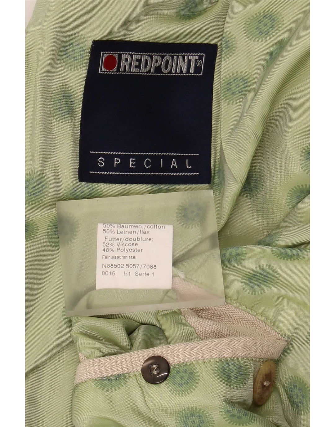 Redpoint Herren-Blazer mit 3 Knöpfen, IT 48, mittelbeige, Fischgrätenmuster aus Baumwolle