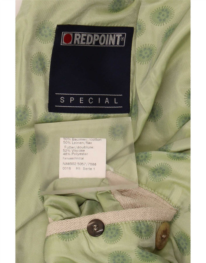 Redpoint Herren-Blazer mit 3 Knöpfen, IT 48, mittelbeige, Fischgrätenmuster aus Baumwolle