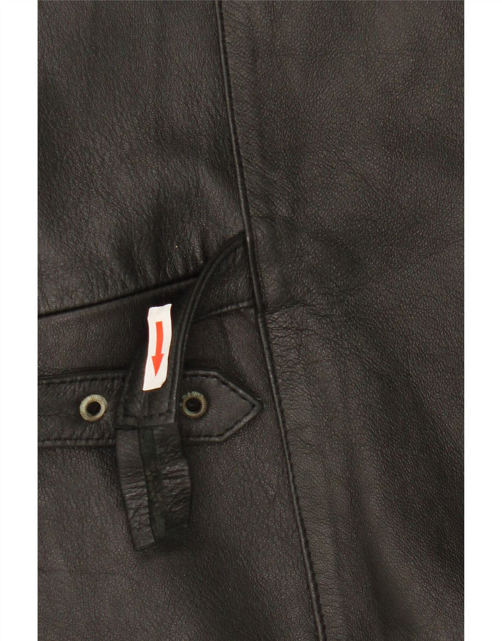 Vintage Herren Lederweste Medium Schwarz