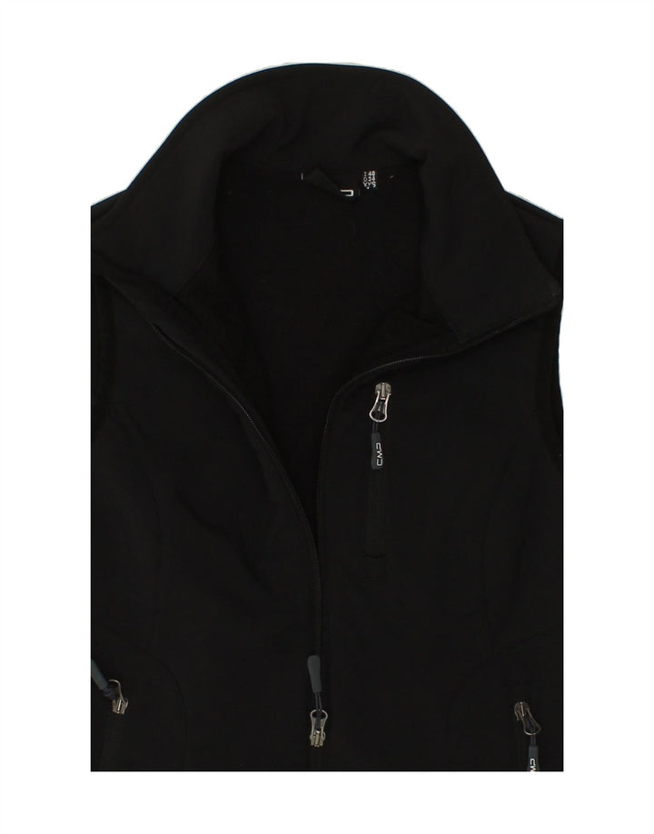 CMP Womens Sleeveless Tracksuit Top Jacket UK 2 2XS Black Vintage CMP and Second-Hand CMP from Messina Hembry 