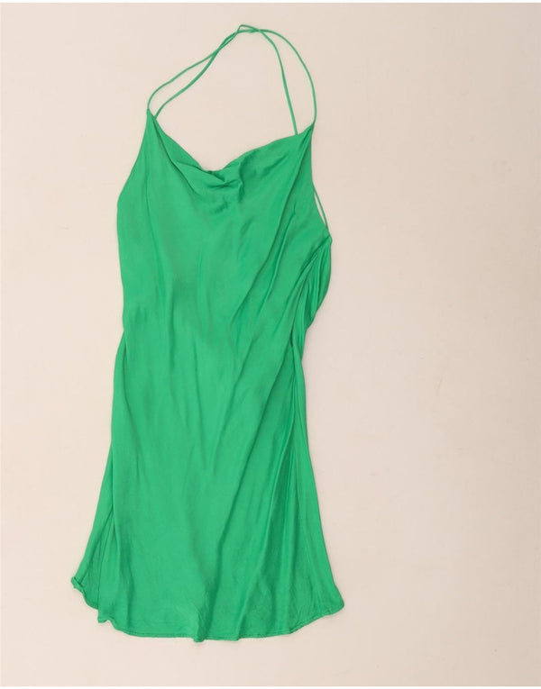Zara Damen Neckholder-Kleid UK 4 XS Grün