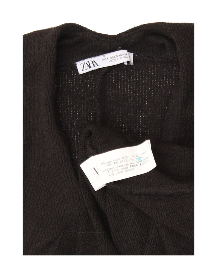 Zara Damen-Oversize-Weste-Tanktop UK 10 Small Schwarze Viskose