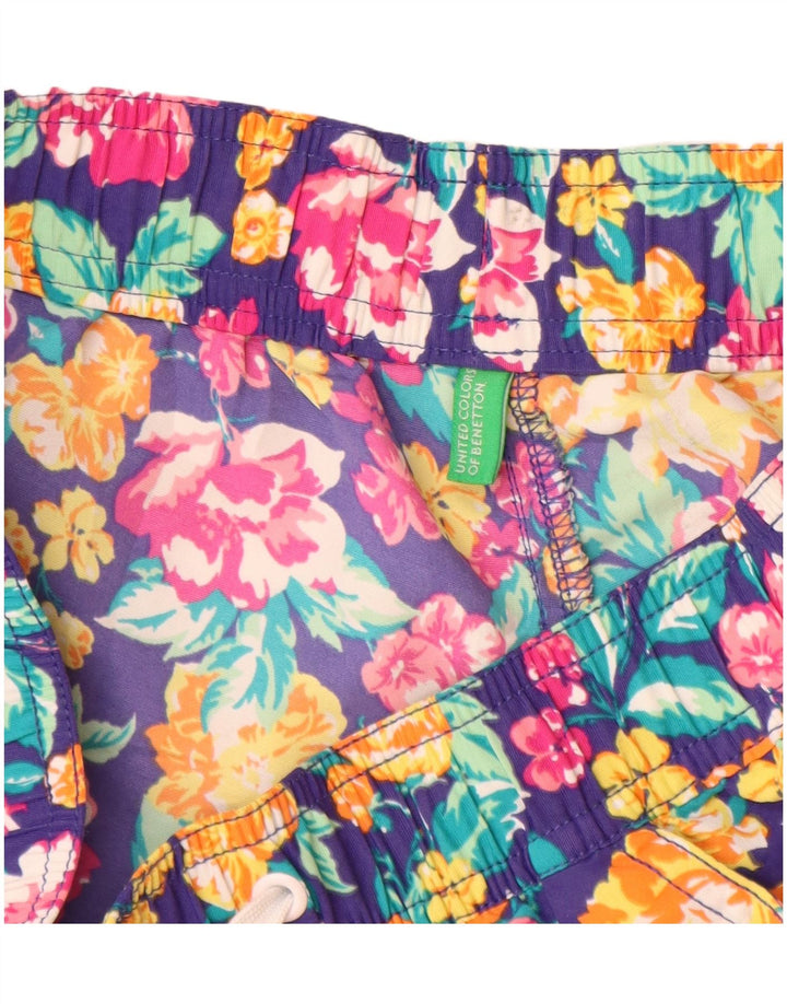 BENETTON Damen-Hotpants W26, klein, mehrfarbig, Blumenmuster