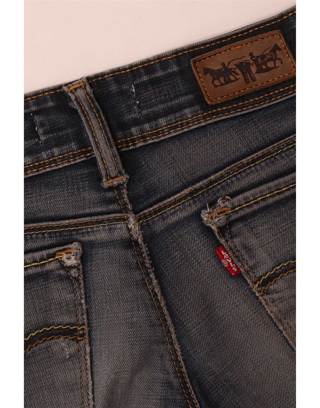 Levi's Damen 571 Super Low Slim Jeans W28 L34 Blaue Baumwolle