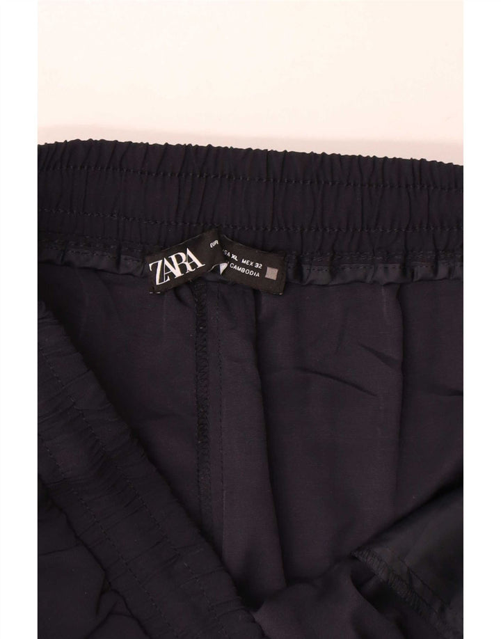 Zara Damen-Trainingshose, Jogginghose, XL, Marineblau, Polyester