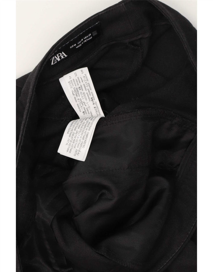 Zara Damen Tapered Casual Hose Medium W28 L25 Grau Polyester
