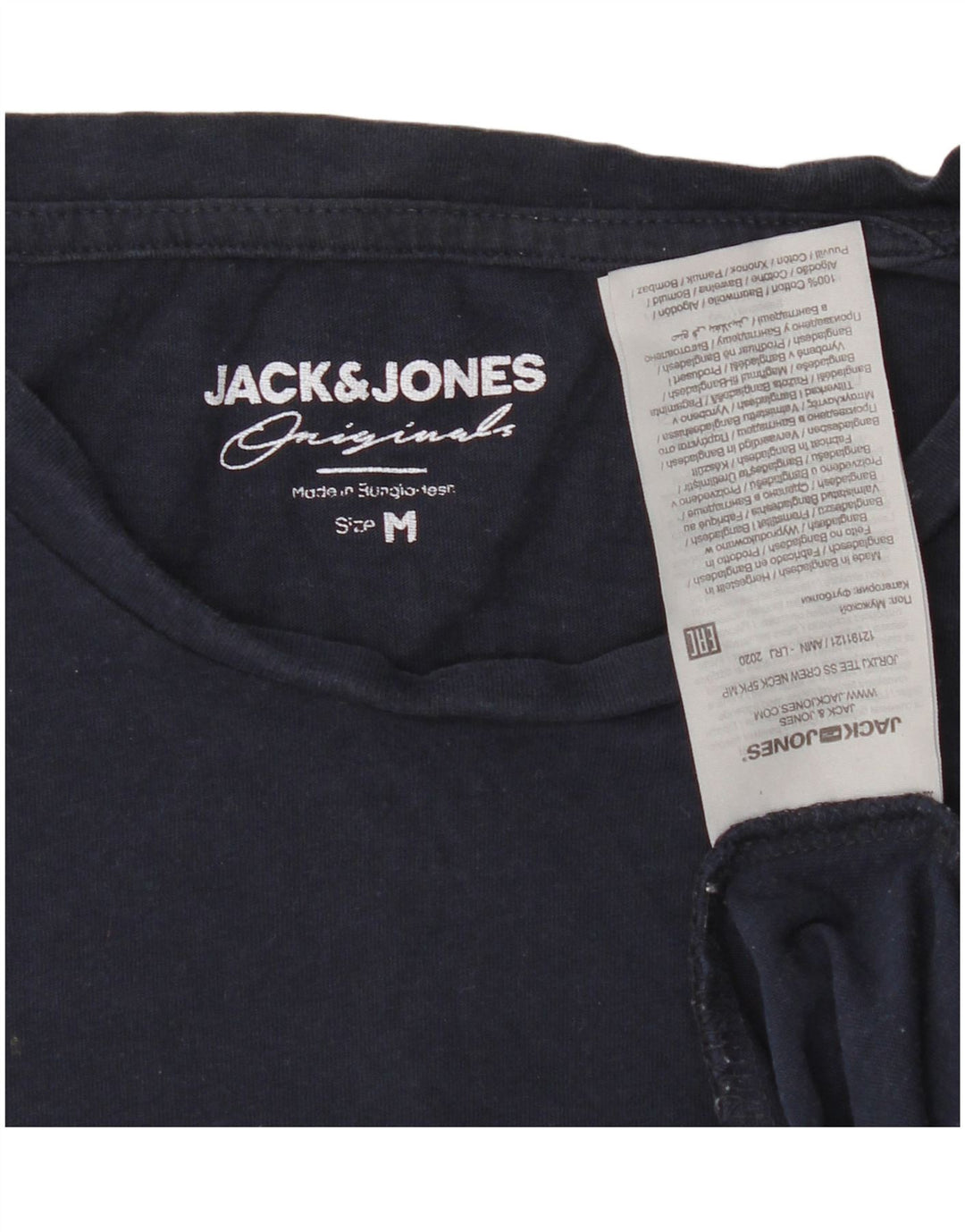 JACK & JONES Herren-T-Shirt-Oberteil aus Baumwolle in mittlerem Marineblau