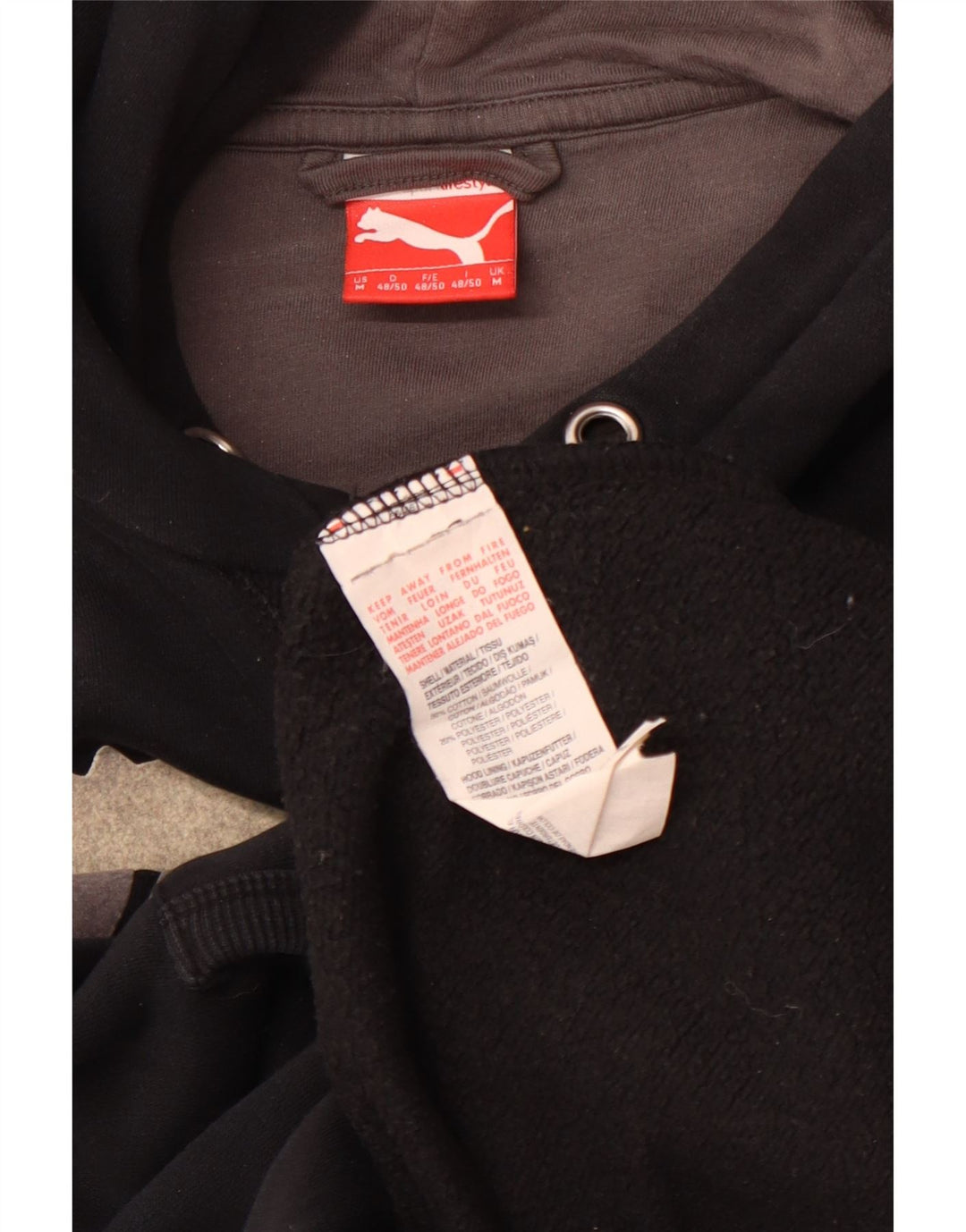 PUMA Herren Graphic Hoodie Pullover Medium Schwarz Baumwolle Sport