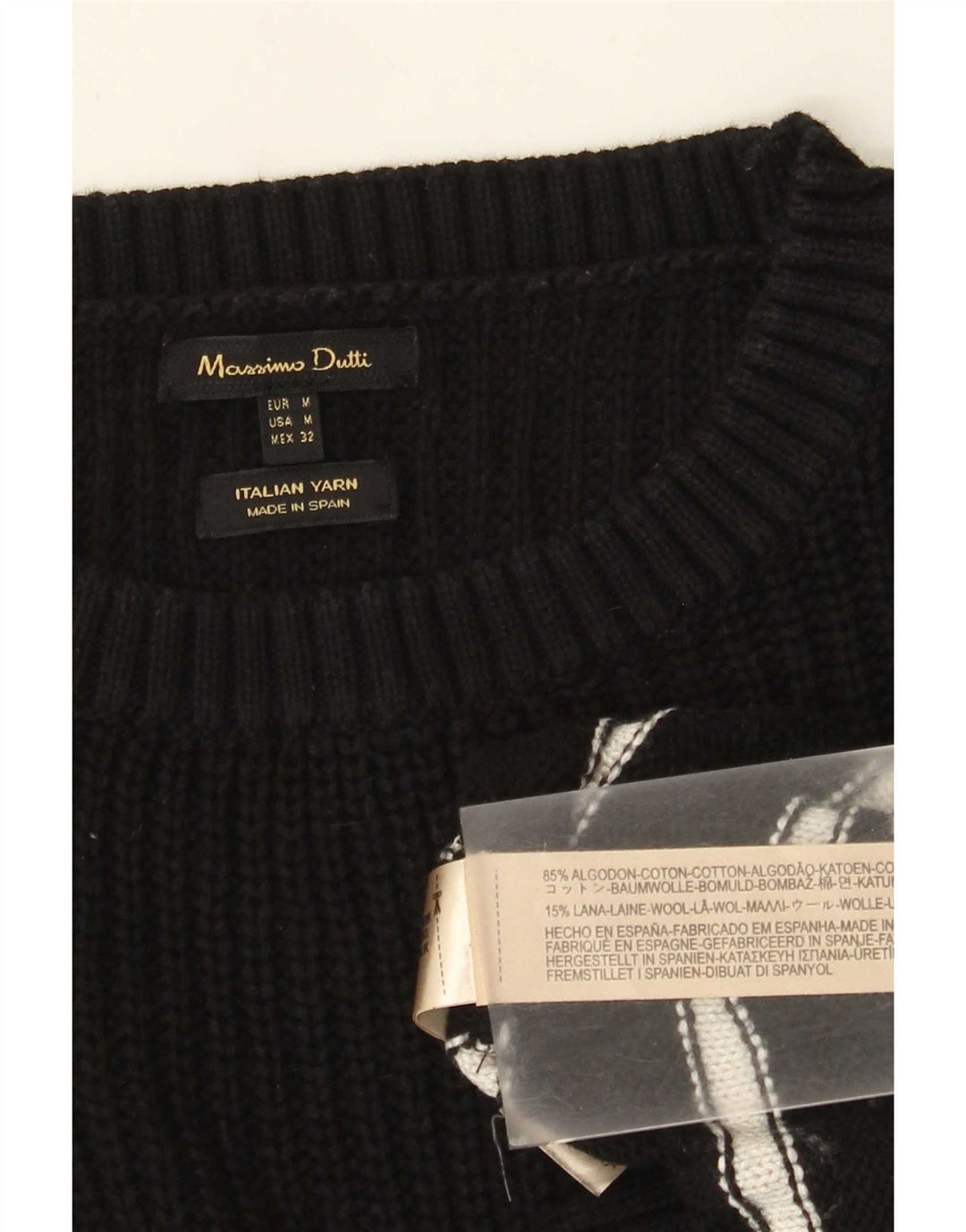 Massimo Dutti Damen-Pullover mit U-Boot-Ausschnitt, Gr. 14, mittelschwarz gestreift