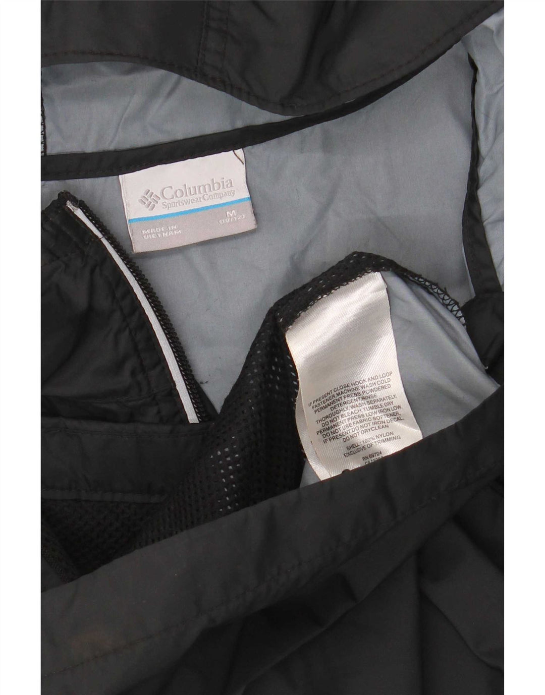 Columbia Jungen-Regenjacke mit Kapuze, 10–11 Jahre, mittelgroßes schwarzes Nylon