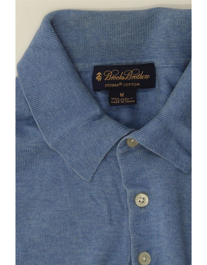 Brooks Brothers Herren-Poloshirt aus mittelblauer Baumwolle