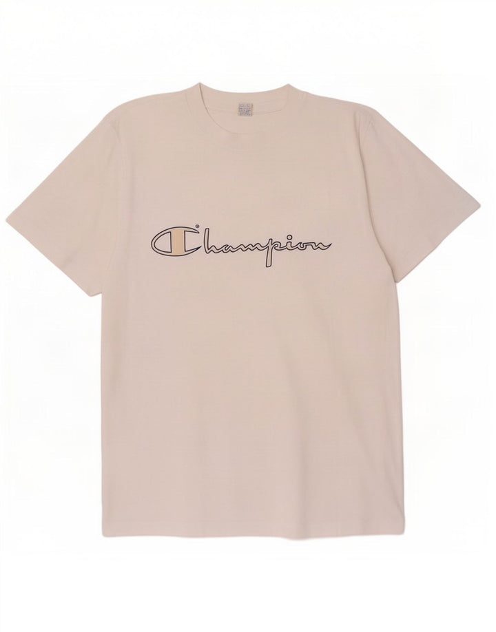 Champion Herren-T-Shirt mit Grafik, Größe S, weiße Baumwolle