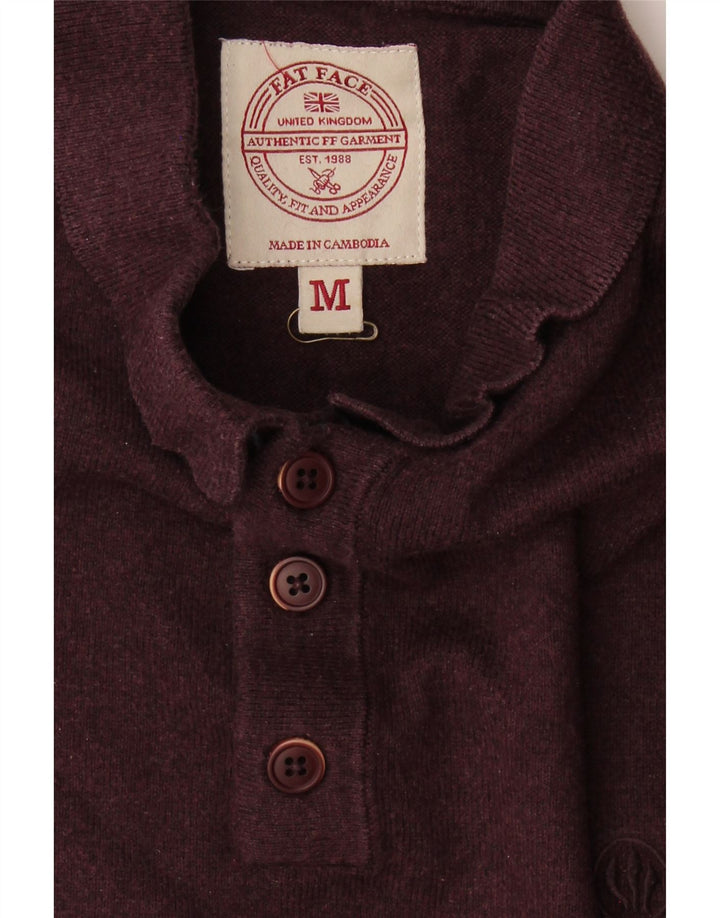 FAT FACE Mens Long Sleeve Polo Shirt Medium Purple Cotton Vintage Fat Face and Second-Hand Fat Face from Messina Hembry 