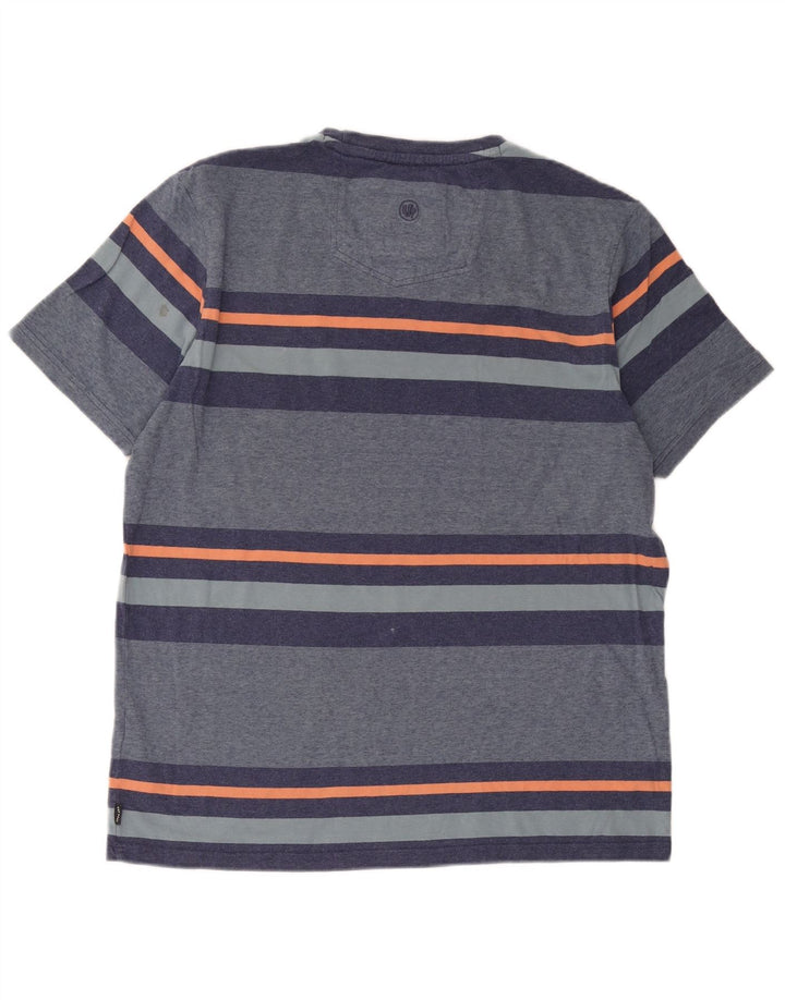 Fat Face Herren-T-Shirt, groß, blau gestreift, Baumwolle