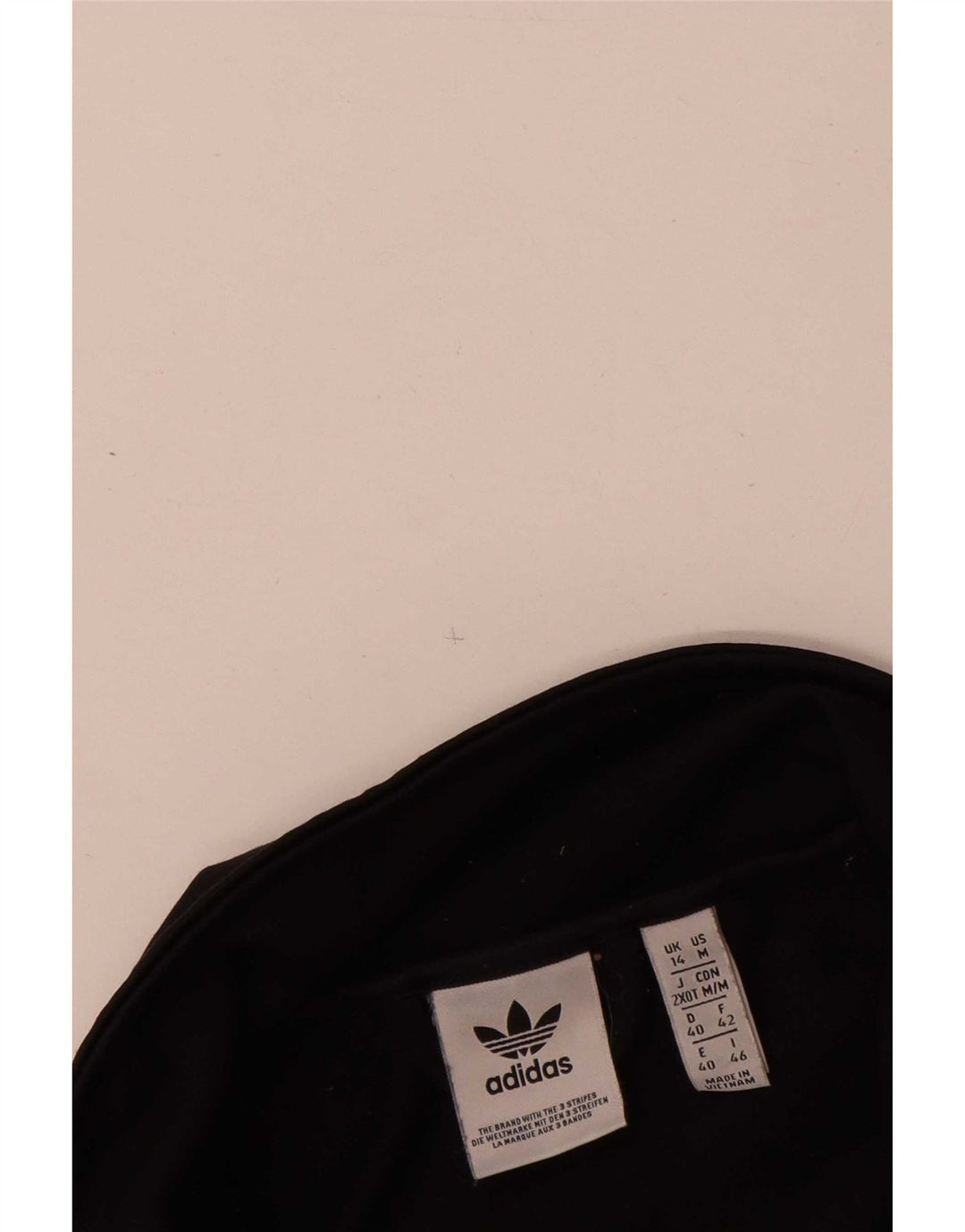 Adidas Damen-Trainingsanzug-Oberteiljacke UK 14 Mittelschwarzes Colourblock-Polyester