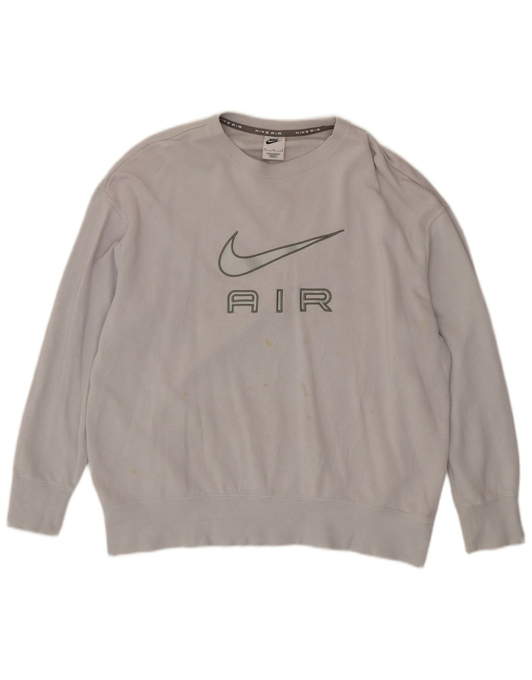 Nike Damen Graphic Sweatshirt Pullover UK 14 Mittelgraue Baumwolle