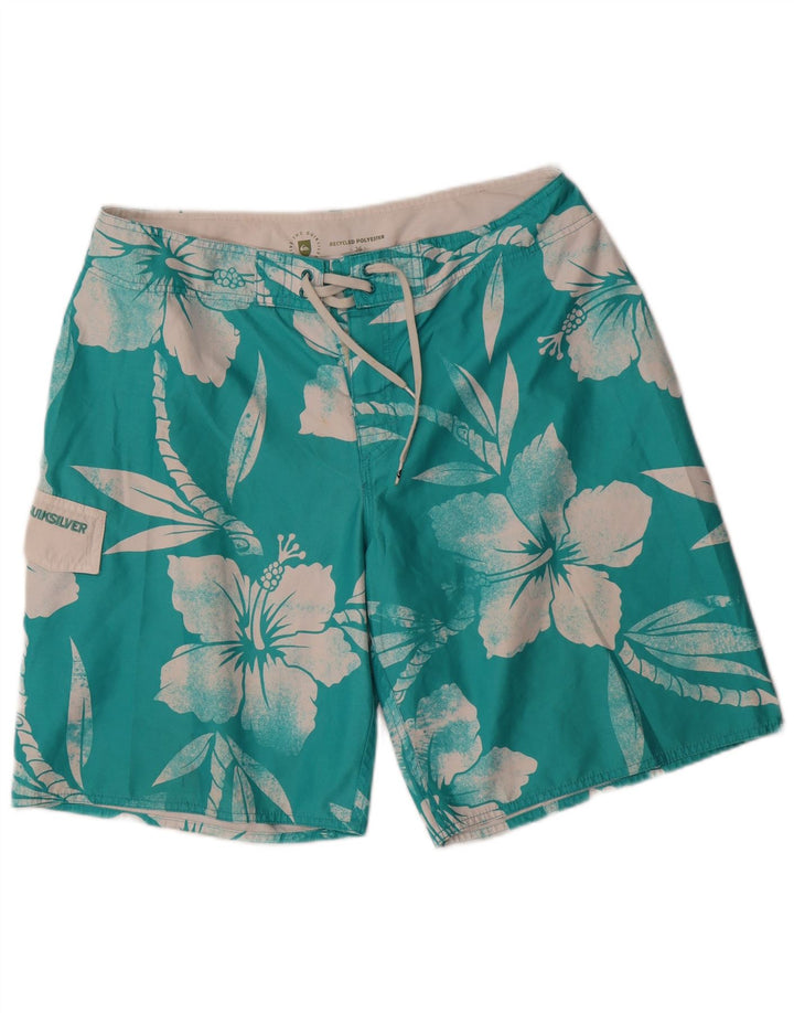 Quiksilver Herren-Badeshorts, groß, blaues Blumenmuster