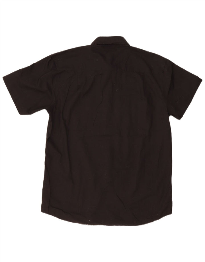 Pierre Cardin Herren-Hemd, kurzärmelig, normale Passform, groß, aus schwarzem Polyester