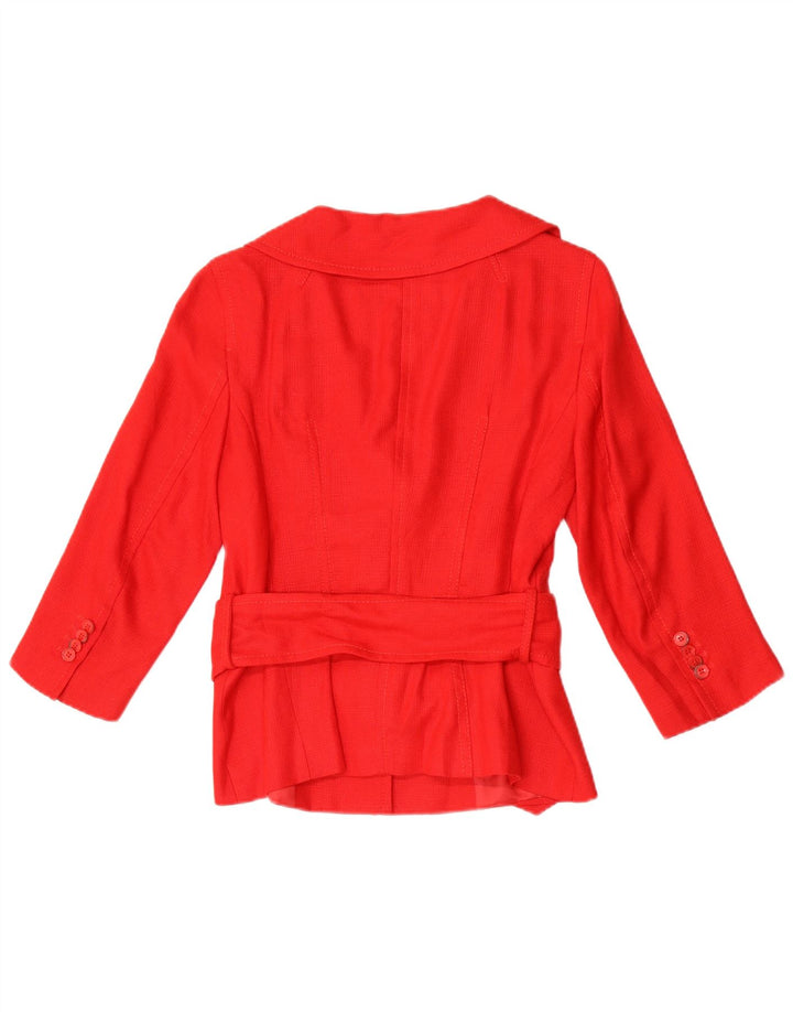 Zara Damen-Blazerjacke mit 3/4-Ärmeln, EU 38, klein, roter Rayon