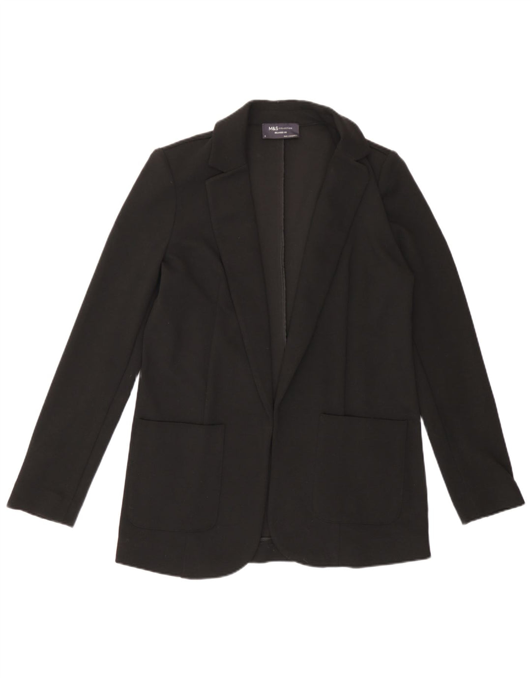 Marks & Spencer Womens Open Relaxed Fit Blazer Jacke UK 8 Small Schwarz