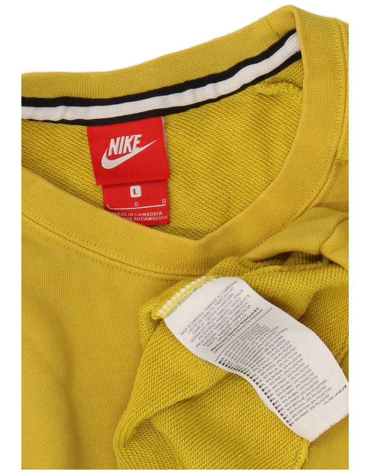 Nike Herren-Sweatshirt-Pullover, große gelbe Baumwolle