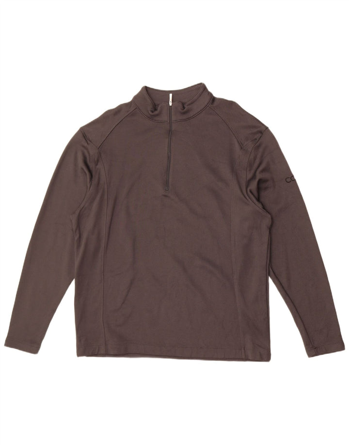 Nike Herren-Pullover-Trainingsanzugoberteil mit Reißverschluss und Halsausschnitt, groß, aus schwarzer Baumwolle